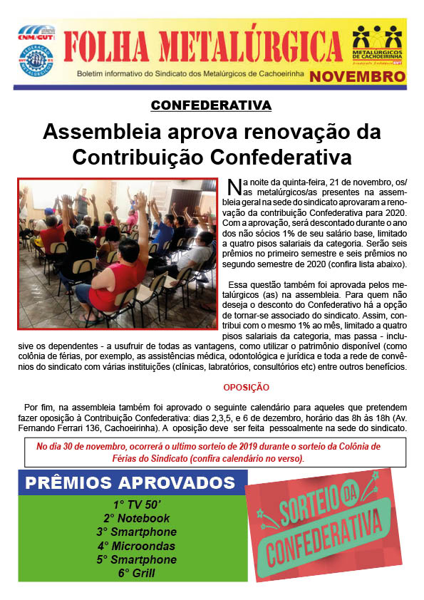 Oposição a Contribuição Confederativa