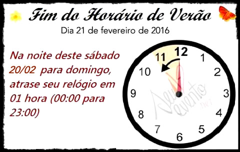 Horário de verão termina à meia noite deste sábado