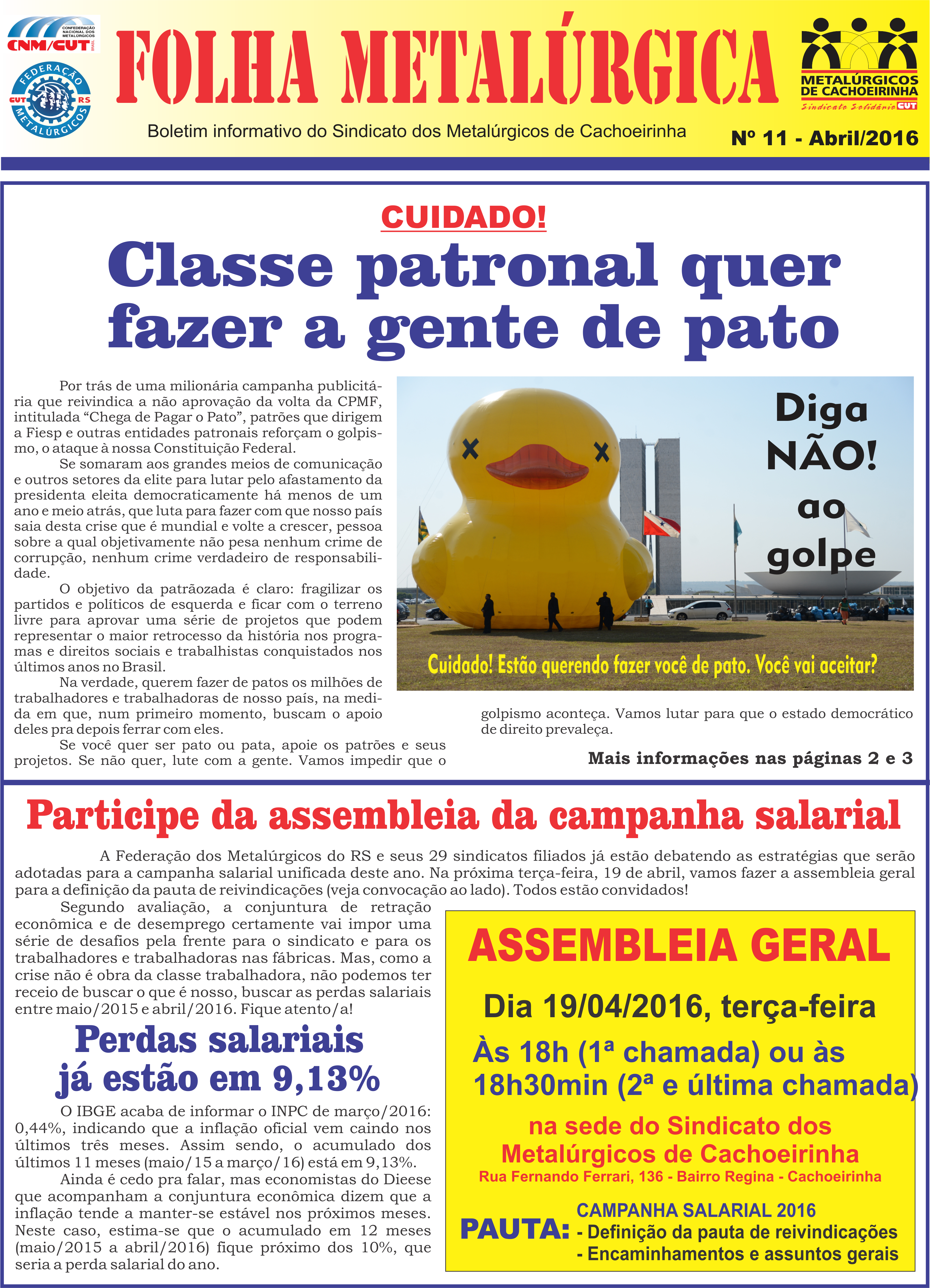 Folha Metalúrgica de Cachoeirinha Nº 11 - Abril 2016