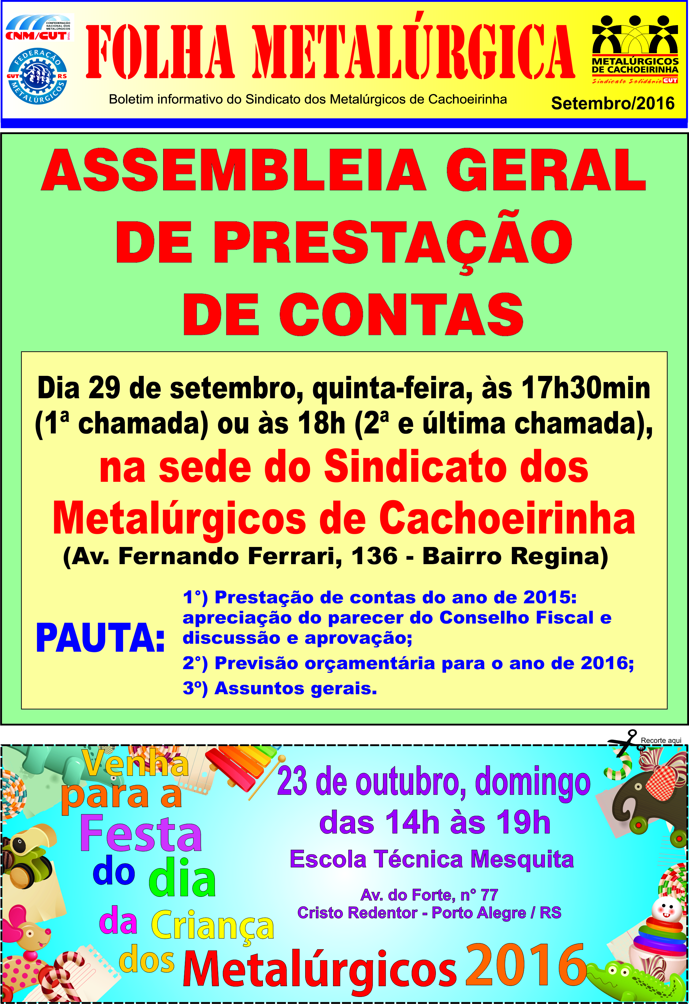 Boletim informativo - Setembro 2016