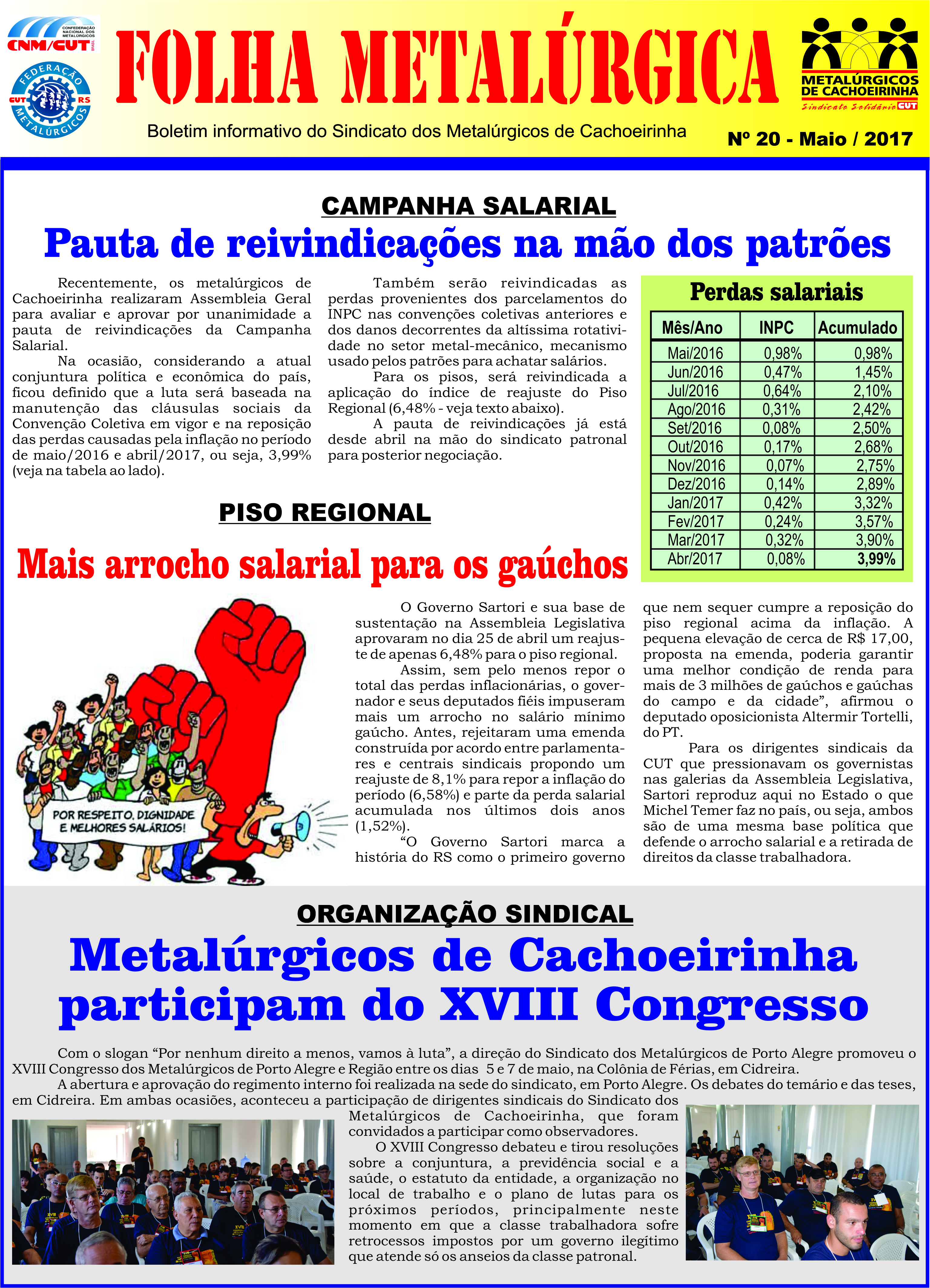 Folha Metalúrgica de Cachoeirinha Nº 20 – Maio 2017