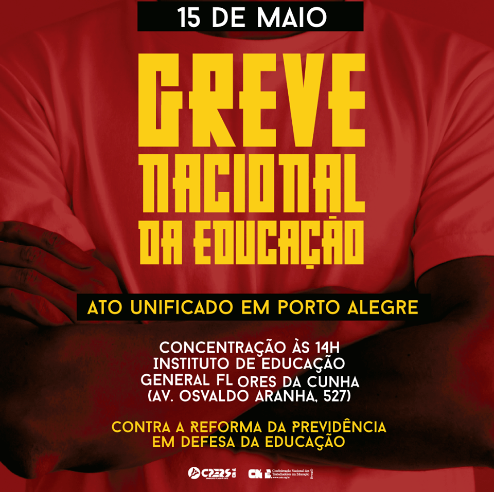 Trabalhadores da Educação vão parar no dia 15 contra reforma e cortes de verbas