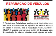 Convocação para Assembleia da Reparação de Veículos