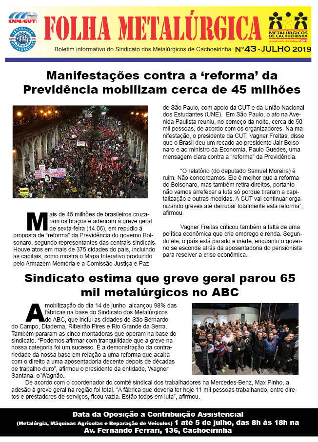 Folha Metalúrgica nº 43 - Julho 2019