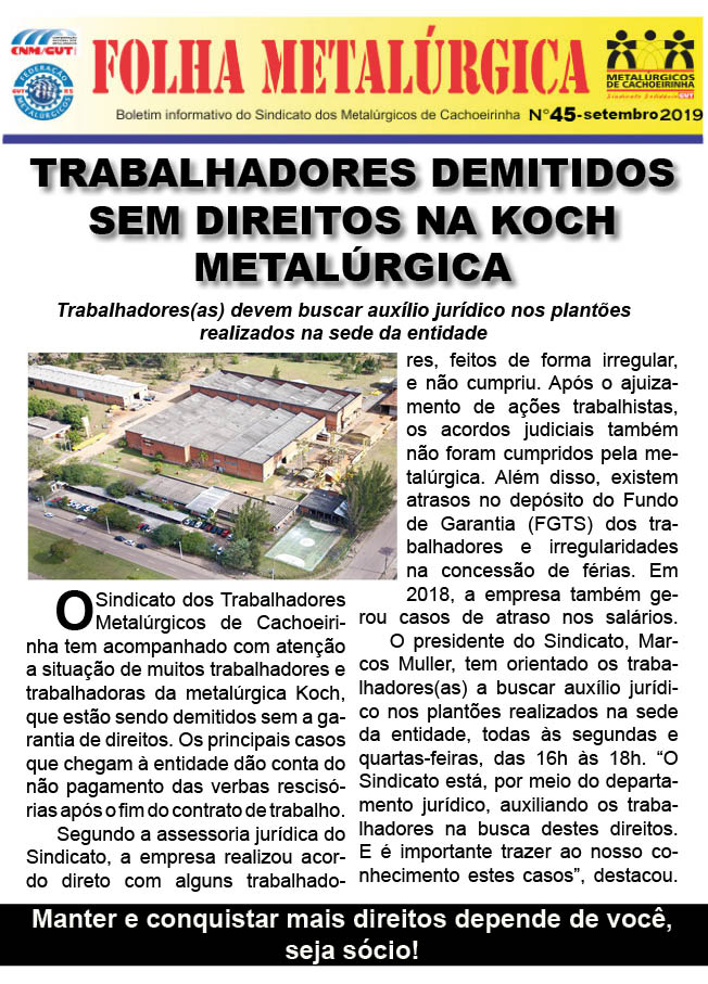 Folha Metalúrgica nº 45 - Setembro 2019